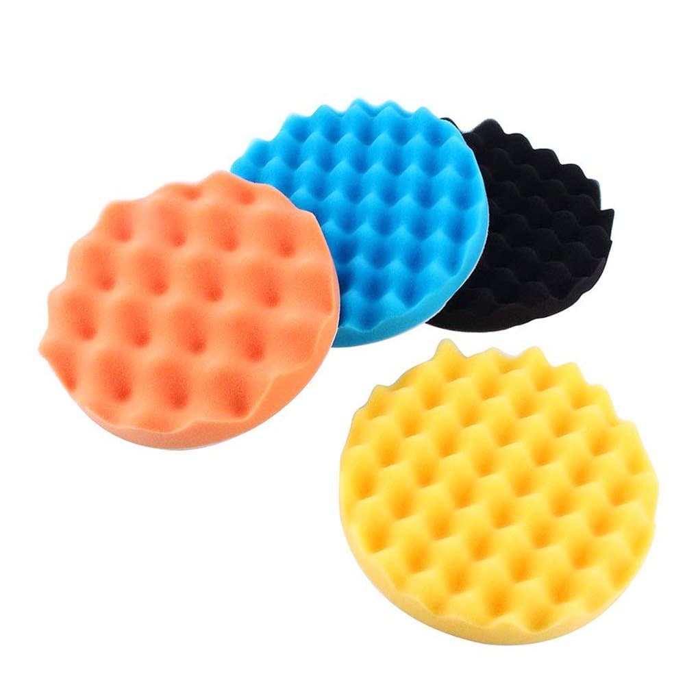 BTMB 7 Inch Car Foam Polishing Pad Kit Sponge Buffing Pads for Polisher Sanding,Waxing,Pack of 4