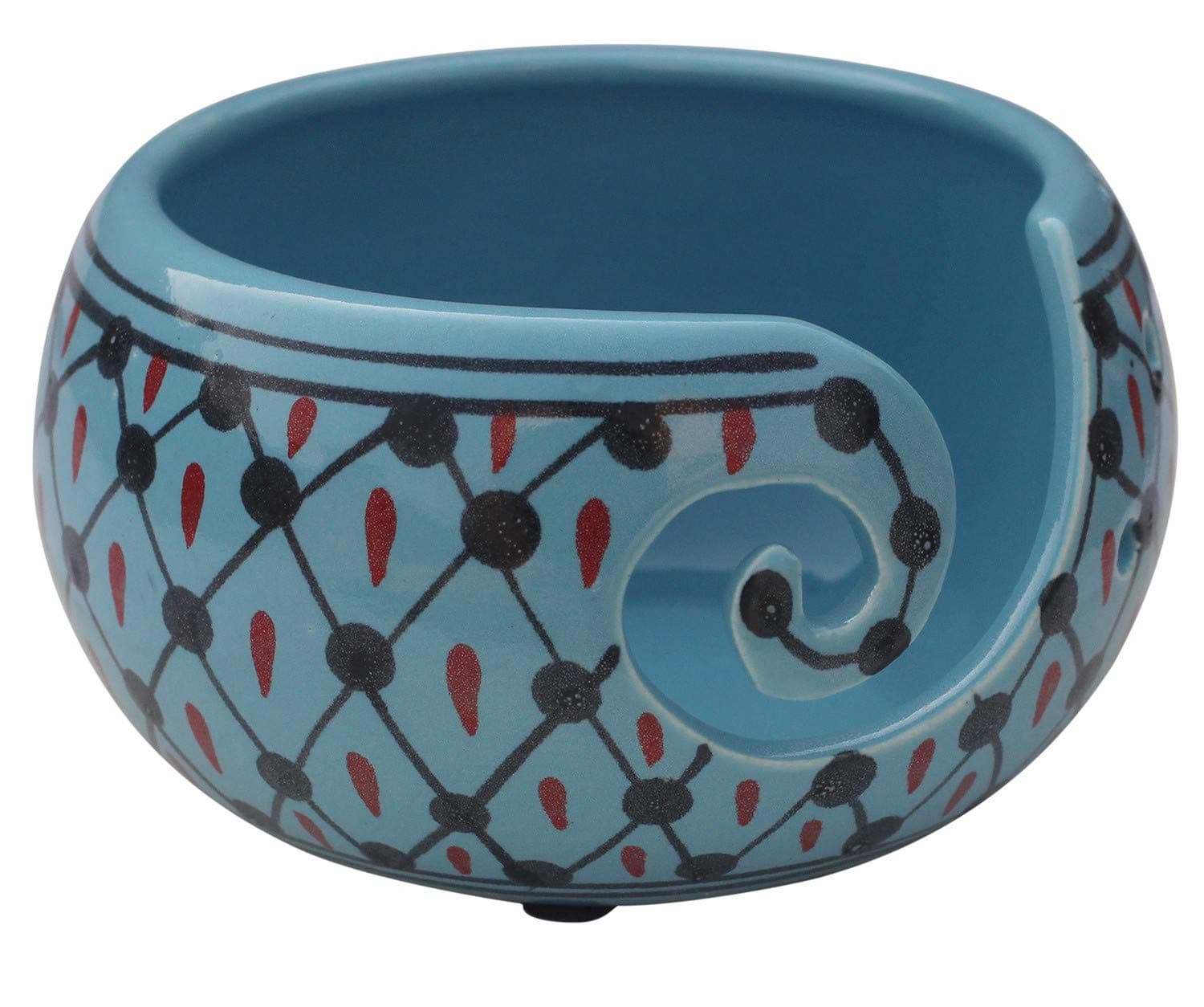 ABHANDICRAFTS Thanksgiving Christmas Day Best Gifts Ceramic Yarn Bowl for Knitting, Crochet for Moms - Beautiful Gift on All Occasions. A for Moms and Dads