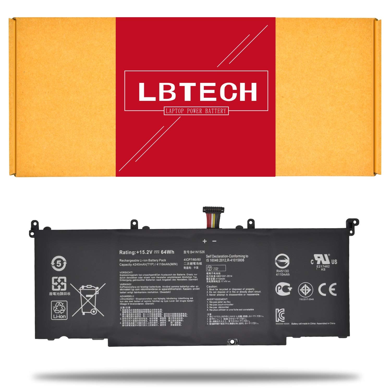 LBTECH B41N1526 Compatible Laptop Battery Replacement for Asus ROG Strix GL502 GL502V GL502VM DB71 DB74 GL502VT GL502VY S5 S5V S5VM S5VS S5VT6700 FX502VM DM105T FY039T FX502VD FX502VE 15.2V 64Wh