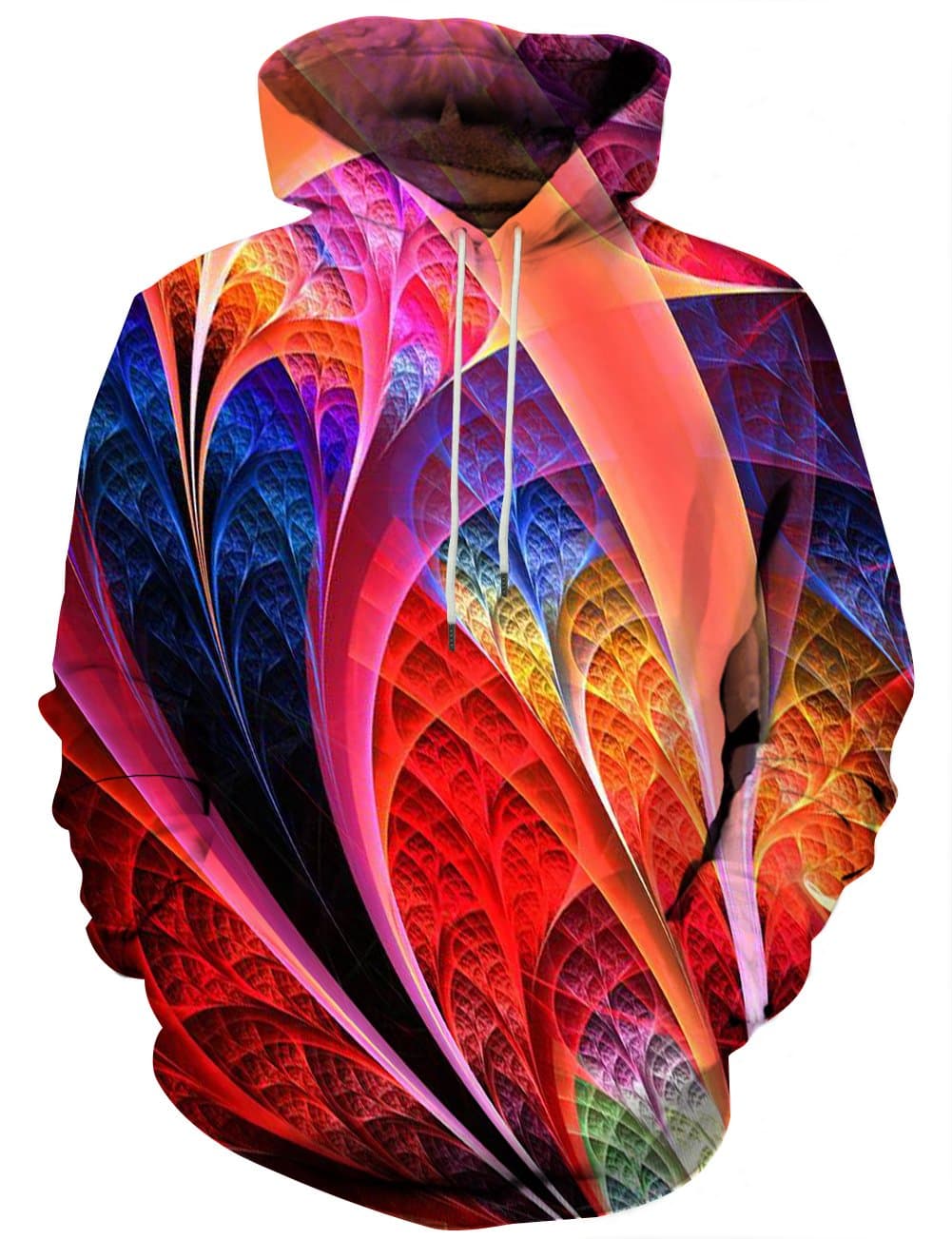 Linnhoy Unisex Realistic 3D Digital Print Pullover Hoodie Hooded Sweatshirt, XX-Large
