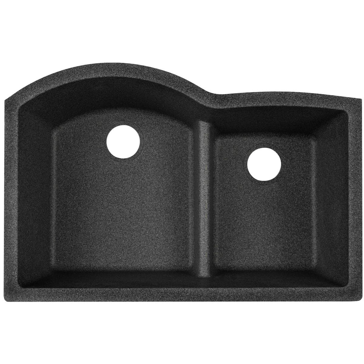 Elkay Quartz Classic ELGHU3322RBS0 Black Shale Offset 60/40 Double Bowl Undermount Kitchen Sink with Aqua Divide