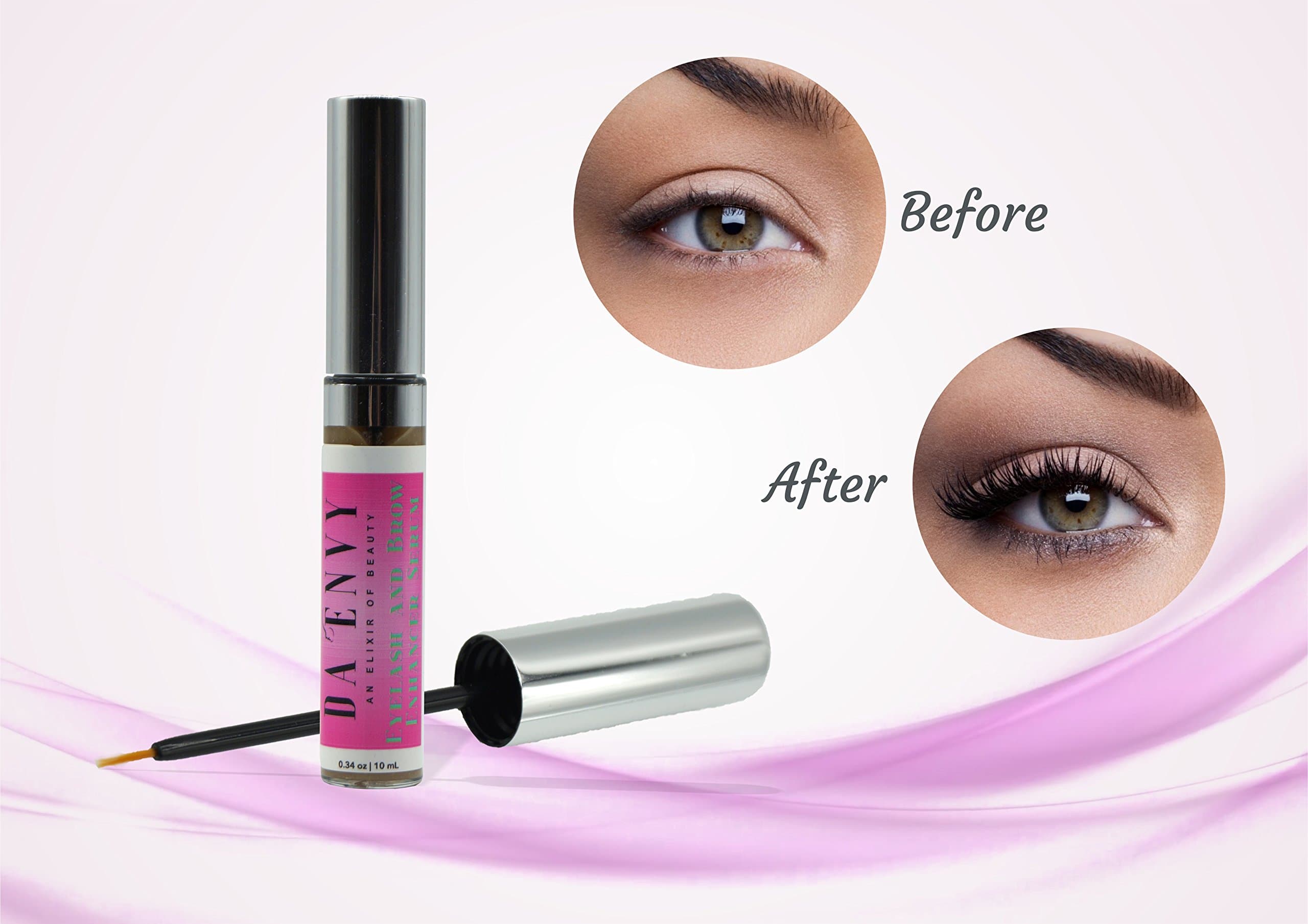 Eyelash & Eyebrow Growth Serum for Longer Healthier Thicker Lashes in 60 Days! Non-irritation Treatment With Conditioner Enhances Regrowth + Boost Sparse Thinning & Over Plucked Brows (10ml)