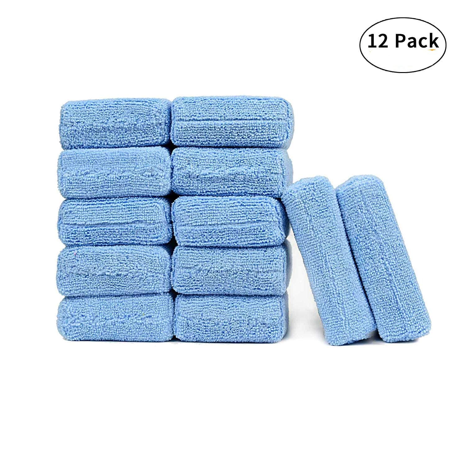 CARCAREZ Professional Premium Grade Microfiber Applicator Pad, Blue