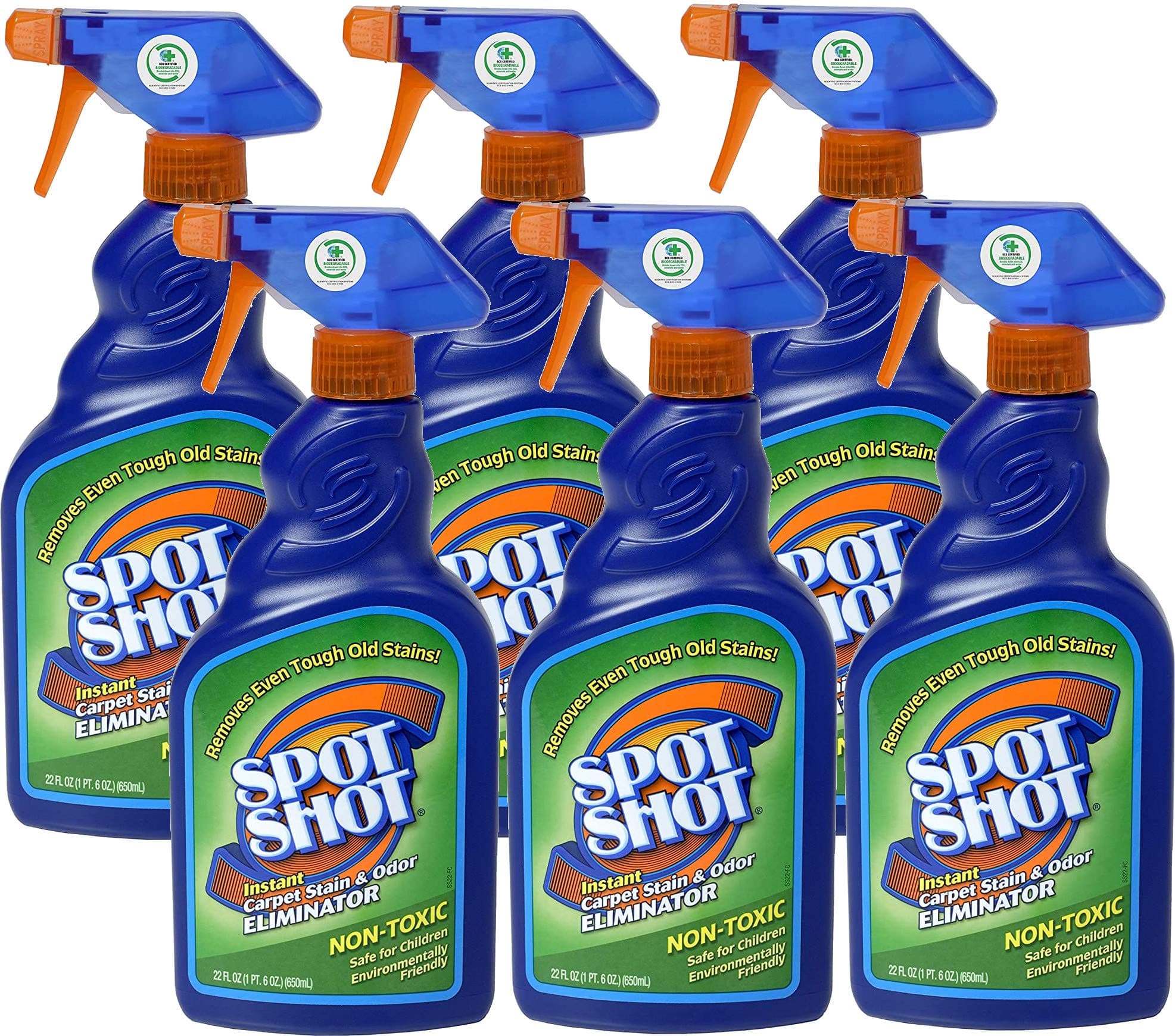 Spot Shot-9716 Instant Carpet Stain & Odor Eliminator, 22 OZ [Non-Aerosol Trigger] [6-Pack]
