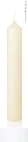 WIEDEMANN CANDLES Large Pillar Candle, 100 Percent Climate-Neutral, Handmade, 4" L x 24" H, Ivory