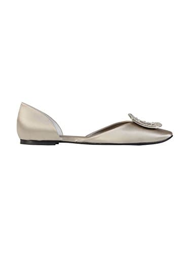 ROGER VIVIER WOMEN'S RVW08807290RS0B007 GREY SILK FLATS Apparel