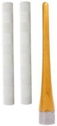 Rockjon Cricket Bat Grips & 1 Wooden Cricket Bat Gripper Grip Cone (Brown, White) Pack of 3 - Set of 2
