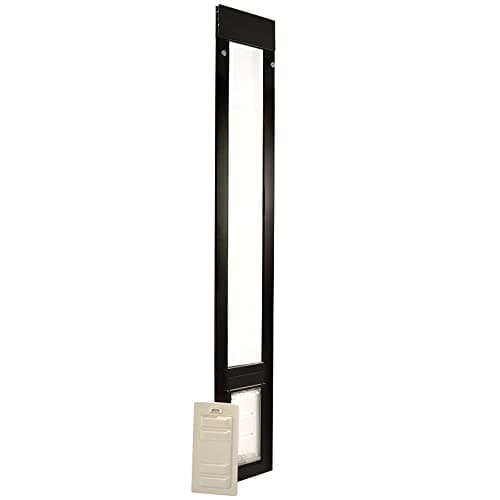 Endura Flap Thermo Panel Pet Door for Sliding Glass Doors | Heavy-Duty Aluminum Frame with Secure Locking Cover | Energy Efficient & Easy Install | Black, Small Flap, 77.25"-80.25" Slider Height