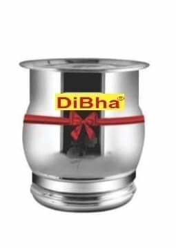 DiBha Stainless Steel Pawali Matka,Steel Atta Pawali, Mini Water Tanki Tanki For Grains Grocery Flour,Storage Container,Steel Kothi/Drum for Storing Water (Set of 1Pcs :2kg)