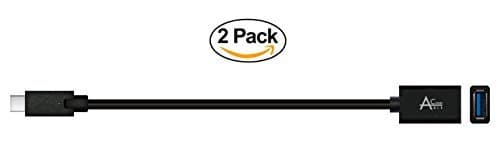 Ableconn USBC2AF2A, 2-Pack, USBC2AF2A USB Type C (USB-C) to USB Type A (USB-A) Female Cable Adapter