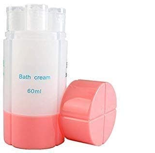 4-in-1 Travel bottles,Portable Travel Bottles Set, Leak Proof Squeezable Silicon Tubes Travel Size Toiletries Containers, Travel Shampoo And Conditioner Bottles (PINK)