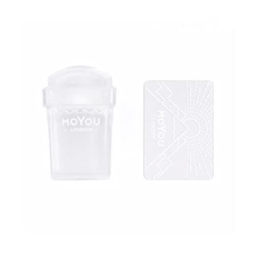 MoYou London Nail Art Stamping Rectangular Clear Stamper & Scraper Features A See-Through