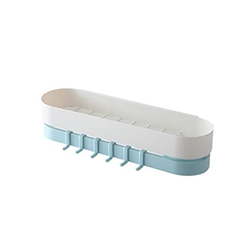 Bathroom Wall - Mounted Shelf, Self Adhesive No Drilling Wall Multi-Function Mounted Drain Storage Bathroom Rack for Bathroom Toilet (Blue)