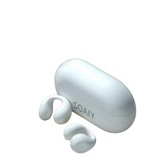 Soaiy GK1 Wireless Headphones Bluetooth 5.3 Earbuds 4 mic Low Latency Gaming Headphones 30 Hours Battery Life, White