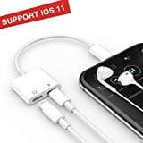 Leantuq Compatible Dual Earphone Splitter Charging AUX Audio Adapter Accessories Jack Adapter Headphone Adaptor Replacement for Phone 7/7 Plus/Phone 8/8 Plus/Phone X 10