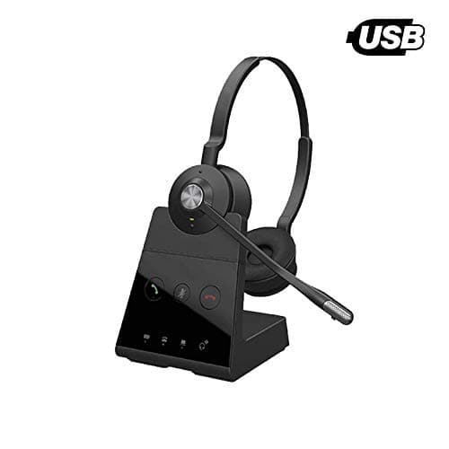 Project Telecom Professional Binaural Wireless Noise Cancelling Headset for PC | Desk Phone | Compatible with Inter-Tel Axxess IP 8602 Softphone