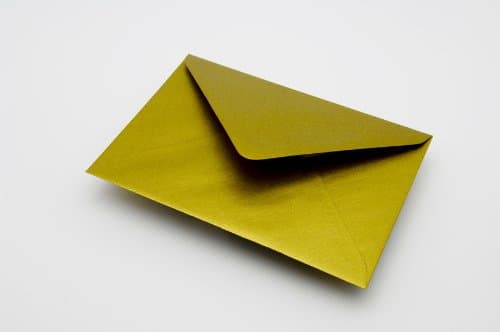 12 Gold Metallic Envelope - Gummed Greeting Card Envelopes - 94gsm C6 114X162mm