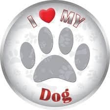 iLeesh Pet Lover's Dog Paw I Love My Dog CAR Magnet Round 4.5-in Diameter