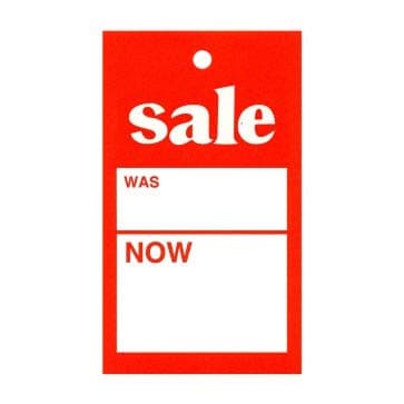 300X Medium 'Sale was/Now' Pricing Tags Hanger Label Sale Cards Free P&P