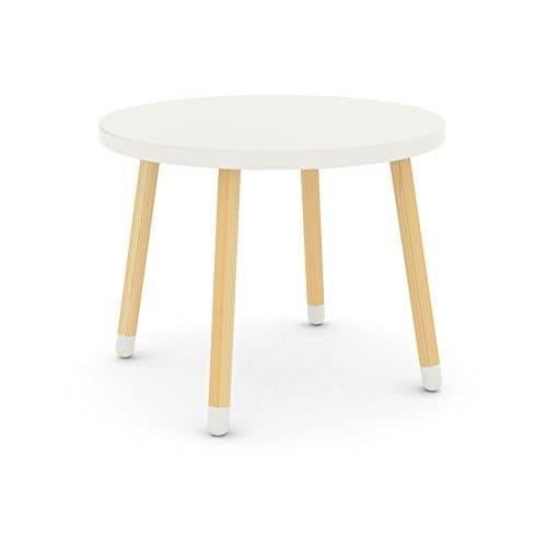 DES Children and Gaming Table Play Round Diameter 60 cm, Esche-Weiß, Durchmesser: 60cm, Höhe: 47cm