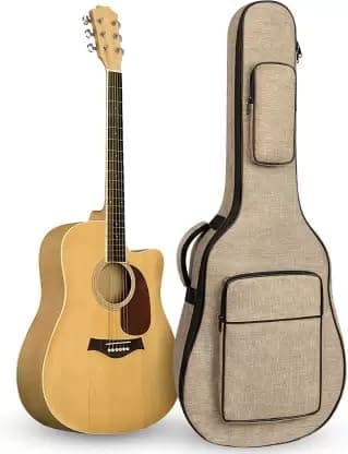 Denim Acoustic Guitar Bag Cover for All 38; 39; 40; 41; 42 Inches Guitar Bag Guitar Bag, Beige