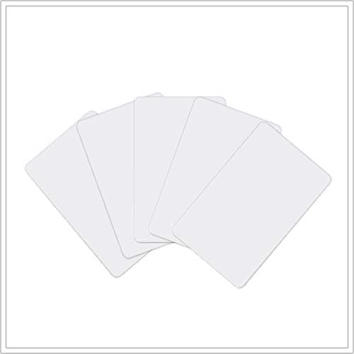 50 pcs Printable Inkjet PVC Cards, Premium Blank White CR80 30 Mil Plastic Card Waterproof and Double-Sided Printing, Perfect with Epson & Canon Inkjet Printer for Employee Student ID Card