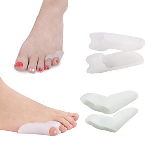 Yitoes Toe Separators, Bunionette Pads-4 Tailor's Bunion Corrector Spacers-Pain Relief for Little Toes (White)