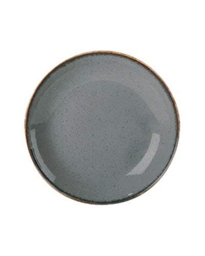 Seasons Range of Rustic Inspired Fine Dining/Casual Tableware by Porcelite Pack of 6 Storm Grey Coupe Plates Different Sizes 18cm/24cm/28cm/30cm (24cm (9.5"))
