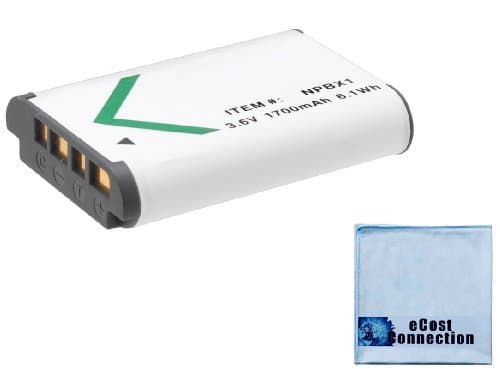 NP-BX1 Li-Ion Rechargeable Battery + Microfiber Cleaning Cloth For Sony Cyber-shot DSC-RX100 III, QX100, RX1, RX100, WX300, HX300, HX50V Cameras and HDR-AS10 and HDR-AS15 Camcorders