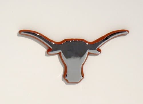 MVP Accessories Texas Longhorns Premium Chrome Auto Emblem with Burnt Orange Trim by Team Promark