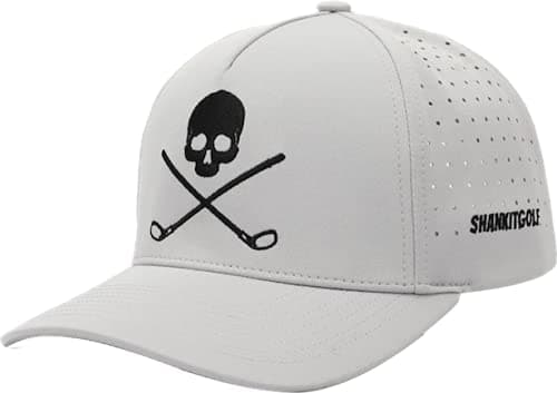 Skull Golf Hat Adjustable Snapback Golf Cap | 95% Polyester, 5% Spandex | One Size Fits All