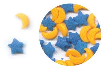 Moon and Star Quins Cupcake & Cookie Sprinkles 1 oz