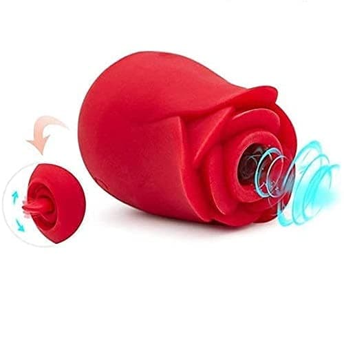 Tongue Rose Flowers Rechargeable Clitorals Sucking and Vibrating Machine Adult Toy for Women Couples Red Stimulator,Powerful Tongue Suck and Lick 10 Mode Nipple Sucker G Sucking Toys for Women