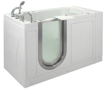 52" x 28" Petite Massage Whirlpool Walk In Tub Door and Drain Location: Left