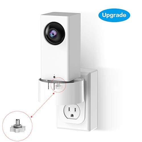 Compatible with Wyze Cam Pan Wall Mount, 360 Degree Swivel AC Outlet Wall Plug Mount Stand Holder Bracket for Wyze Cam Pan- No Messy Wires or Wall Damage by KASMOTION [Upgrade Version]