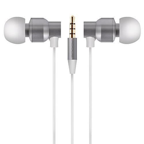 ADOUS Earphones Stereo Earbuds Noise Cancelling Bass Class In-ear Headphones(flat cable) with Mic Remote Control for All Smartphone iPhone iPad iPod Tablet (White)