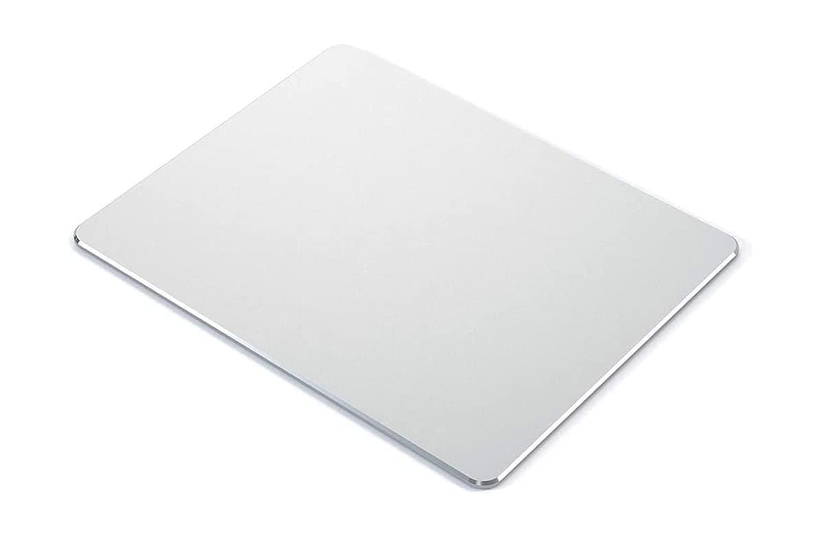 DHWMetal Aluminum Mouse Pad Mat Smooth Magic Ultra Thin Double Side Mouse Mat Waterproof Fast and Accurate Control for Gaming and Office Silver (Large 11.81X9.45 Inch)