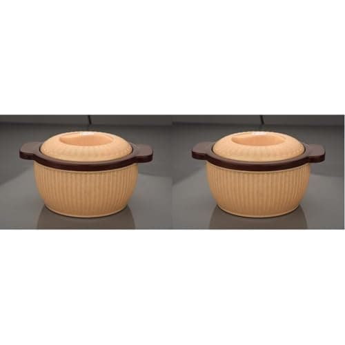 Expresso Insulated Plastic Inner Stainless Steel Casserole Thermal Serving Bowl Hot Pot, Capacity - 850ml, Set of 1, Color May Vary (Pack of 2)