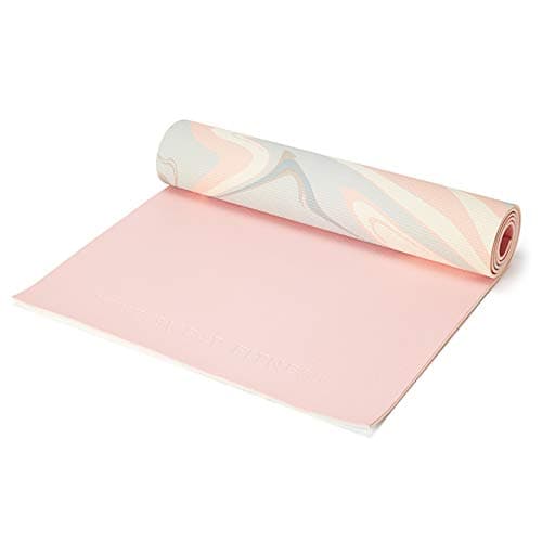 Premium Yoga Mat | 5mm Pink and Marble Pattern Reversible Non-Slip Exercise Mat for Yoga and Floor Workouts