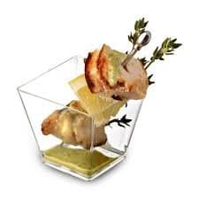 12 Disposable Mini Clear Square 2oz Bowls -PLASWARE