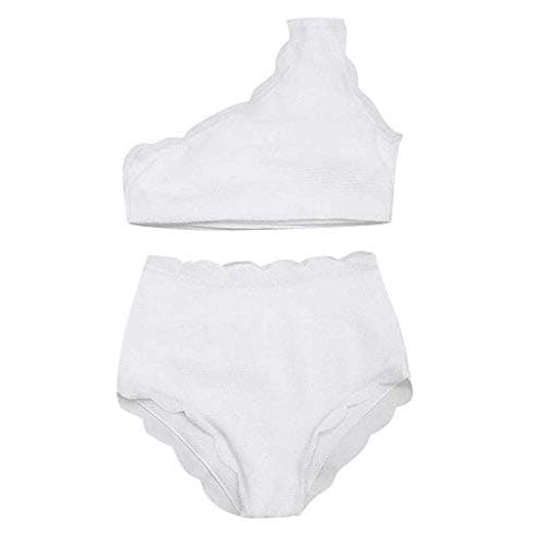 Adeliber Swimsuit Cover ups for Women Womens Floral Print Swimsuit Flounce Off Shoulder one Piece Ruffles Beach Swimwear Bathing Suit White