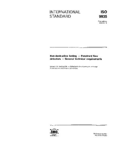 ISO 9935:1992, Non-destructive testing -- Penetrant flaw detectors -- General technical requirements