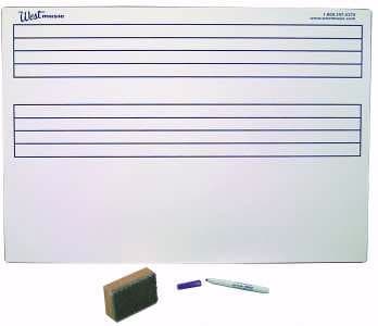 Markerboard People Dry Erase Board, 2 Stave, Classroom Set - Music Teacher's Essential