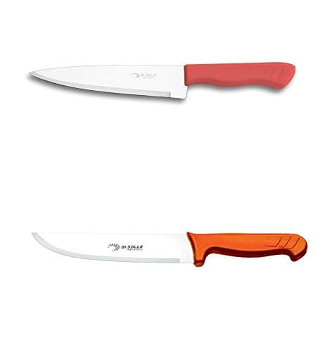 Di Solle - Cooks Knife 2 pc Set - Coral RED - Stainless Steel Blade - Brazil