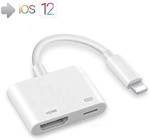 (Apple MFi Certified) 1080P Audio Connector, Lightning to HDMI Digital AV Adapter with Charging Port Adapter for Select iPhone, iPad, 4K HDMI Sync Screen Converter for HDTV/Projector/Monitor