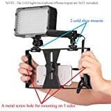 Phone Camera Video Cage Stabilizer Rig Lightweight And Sturdy With Multiple Mounting Lighting And Microphone Slider, Dolly Tripod Attachment + Adjustable Macro Film Phone Holder Clip