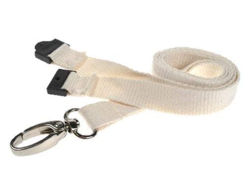 EasyBadgeWhite Bamboo Lanyards with Metal Lobster Clip (Pack of 100)