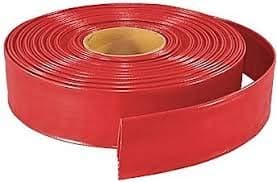 Rubber and Accessories2 Inch Red Layflat Water Discharge Hose 150 PSI (10 Ft. Length)