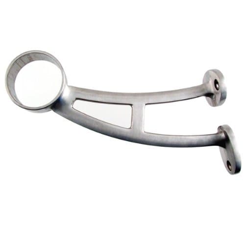Bar Mount Foot Rail Bracket - Brushed Stainless Steel - For 2" Outside Diameter Bar Foot Rail Tubing