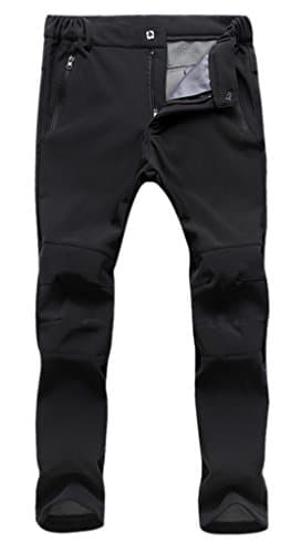 Aufgevals Women's Windproof Softshell Fleece Ski Pants(Black,S)